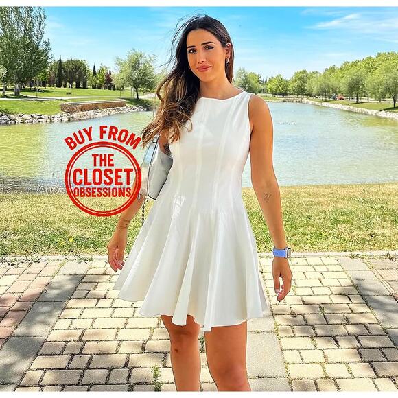 ZARA BLOGGER FAVE!!! Linen Blend Mini Dress NWT - Picture 1 of 16